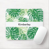 Mooie Tropische palmbladeren Muismat (Met muis)