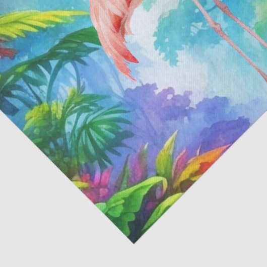 Mooie tropische roze flamingo's decoupage tissuepapier (Detail)