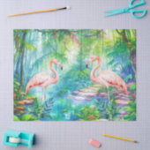 Mooie tropische roze flamingo's decoupage tissuepapier (Craft)
