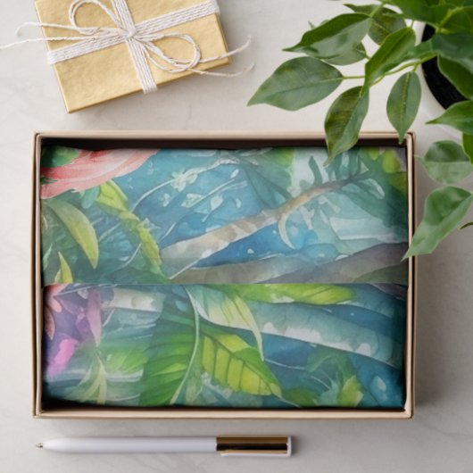 Mooie tropische roze flamingo's decoupage tissuepapier (Geschenk)