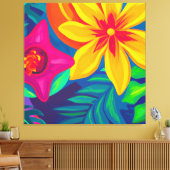 Mooie tropische schilderkunst canvas afdruk (Insitu (Woonkamer))