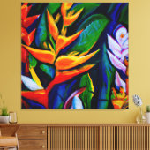 Mooie tropische schilderkunst met schilderkunst canvas afdruk (Insitu (Woonkamer))