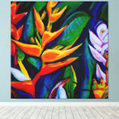 Mooie tropische schilderkunst met schilderkunst canvas afdruk (Insitu (Houten vloer))