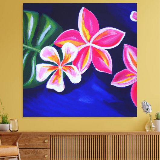 Mooie tropische schilderkunst met schilderkunst canvas afdruk (Insitu (Woonkamer))