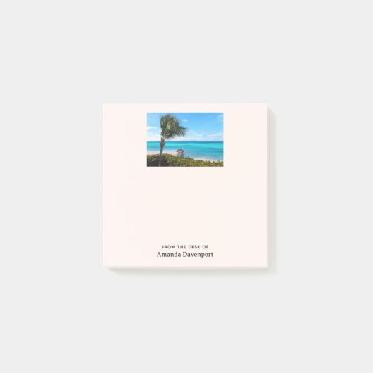 Mooie tropische strand briesende palmboom post-it® notes (Voorkant)