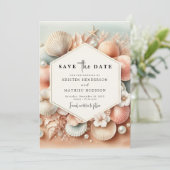 Mooie tropische strand bruiloft save the date (Staand voorkant)