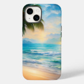 Mooie tropische strand en palmbomen in de oceaan Case-Mate iPhone case (Achterkant)