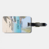 Mooie Tropische strand met een roeiboot Bagagelabel (Achterkant horizontaal)