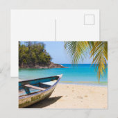 Mooie Tropische strand met een roeiboot Briefkaart (Voorkant / Achterkant)