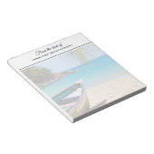 Mooie Tropische strand met een roeiboot Notitieblok (Schuin)