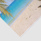 Mooie Tropische strand met een roeiboot Tissuepapier (Detail)