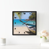 Mooie Tropische strand met een roeiboot Vierkante Klok (Huis)