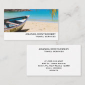 Mooie Tropische strand met een roeiboot Visitekaartje (Voorkant / Achterkant)