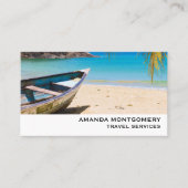 Mooie Tropische strand met een roeiboot Visitekaartje (Voorkant)