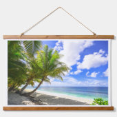 Mooie Tropische strand met palmbomen Hangend Wandkleed (Voorkant)