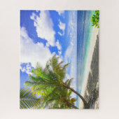 Mooie Tropische strand met palmbomen Legpuzzel (Verticaal)