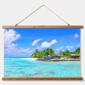 Mooie tropische strand van het eiland Beach Hangin Hangend Wandkleed (Voorkant)