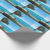 Mooie Tropische Strand Waaier P almboom Patroon Cadeaupapier (Hoek)