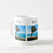 Mooie Tropische Strand Waaierachtige Palmboom Koffiemok (Voorkant links)