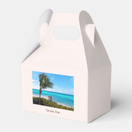 Mooie Tropische Strand Winderige Palm Dank Je Bedankdoosjes