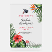 Mooie tropische thema Afstuderen welkomstbord Acryl Bord (Voorkant)