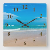 Mooie Tropische turkooise Beach Vierkante Klok (Voorkant)