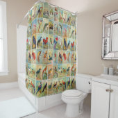 Mooie tropische vogels 19e-eeuwse illustratie douchegordijn (In situ)