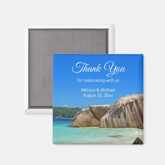 Mooie tropische Zee Rocky Coast Weddenschap Magneet (Voorkant / Achterkant)