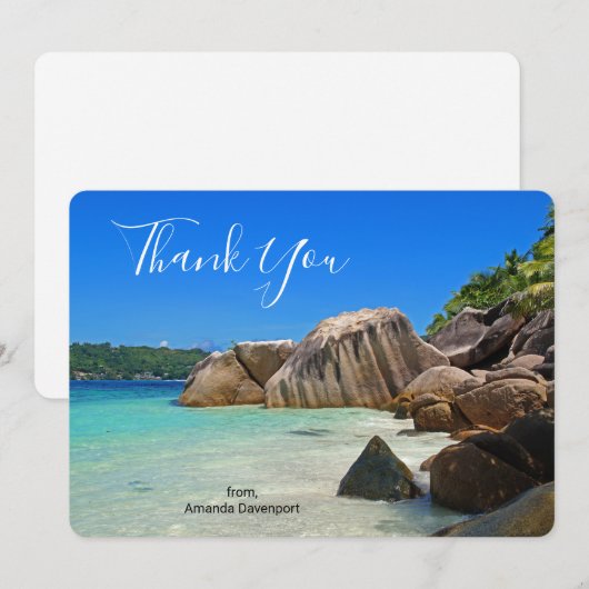 Mooie Tropische Zee Rocky Coastline Bedankkaart (Voorkant / Achterkant)