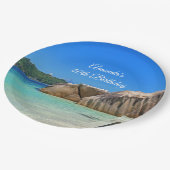 Mooie Tropische Zee Rocky Coastline Birthday Papieren Bordje (Gekanteld)