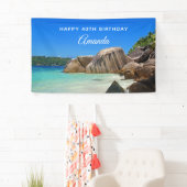 Mooie Tropische Zee Rocky Coastline Birthday Spandoek (Insitu)