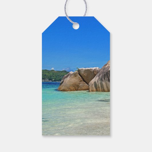 Mooie Tropische Zee Rocky Coastline Cadeaulabel (Achterkant)