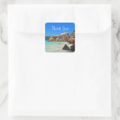 Mooie Tropische Zee Rocky Coastline Dank je wel Vierkante Sticker (Tas)