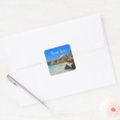 Mooie Tropische Zee Rocky Coastline Dank je wel Vierkante Sticker (Envelop)