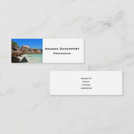 Mooie Tropische Zee Rocky Coastline Mini Visitekaartje (Voorkant / Achterkant)