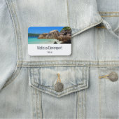 Mooie Tropische Zee Rocky Coastline Naamplaatje (In situ)