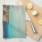 Mooie Tropische Zee Rocky Coastline Theedoek (Quarter Fold)