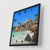 Mooie Tropische Zee Rocky Coastline Vierkante Klok (Hoek)