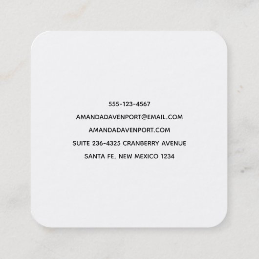 Mooie Tropische Zee Rocky Coastline Vierkante Visitekaartje (Achterkant)