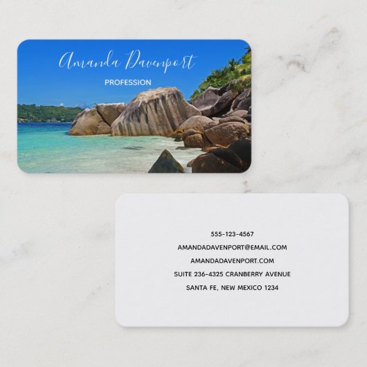 Mooie Tropische Zee Rocky Coastline Visitekaartje (Voorkant / Achterkant)