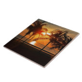 Mooie tropische zonsondergang tegeltje (Zijkant)