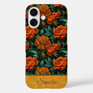Mooie Trouwcadeau Pioen Roos Naam iPhone 16 Hoesje