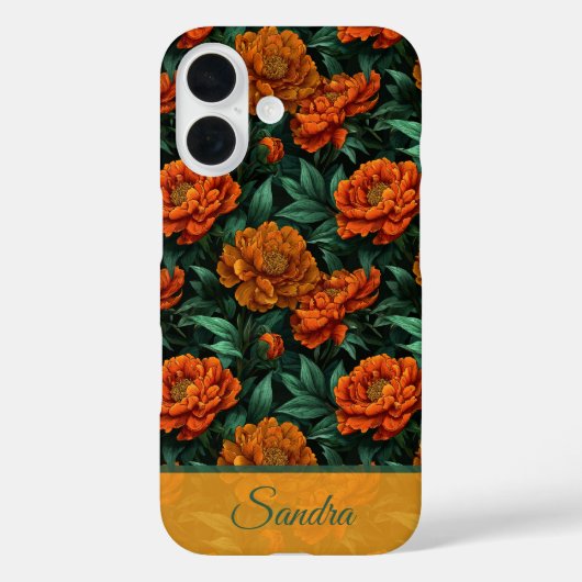 Mooie Trouwcadeau Pioen Roos Naam Case-Mate iPhone Case (Achterkant)