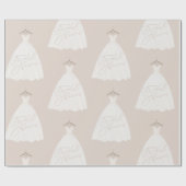 Mooie trouwjurk bruidsmeisjesfeest cadeaupapier (Vlak)