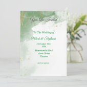 Mooie trouwkaart, groen gemarmerd kaart (Staand voorkant)