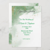 Mooie trouwkaart, groen gemarmerd kaart (Voorkant / Achterkant)