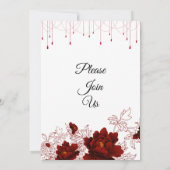 Mooie trouwkaart, rode bloemen kaart (Achterkant)