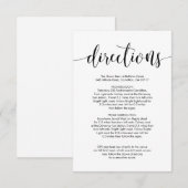 Mooie trouwlocatie Routebeschrijving, zwart letter Informatiekaartje (Voorkant / Achterkant)