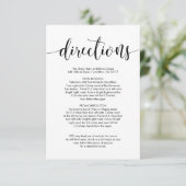 Mooie trouwlocatie Routebeschrijving, zwart letter Informatiekaartje (Staand voorkant)