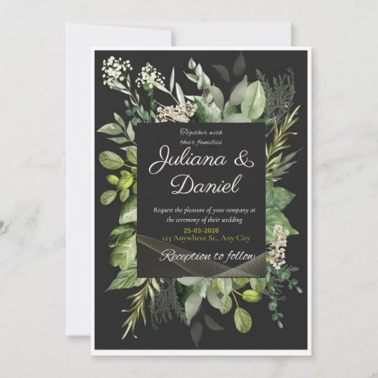 mooie trouwuitnodiging kaart (Voorkant)